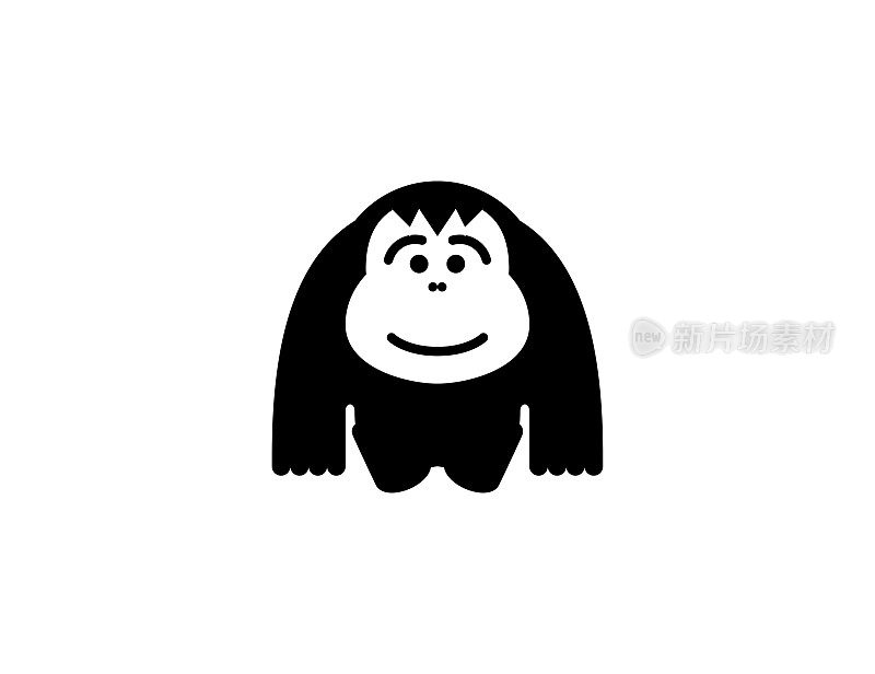 Orangutan icon. Isolated monkey symbol - Vector